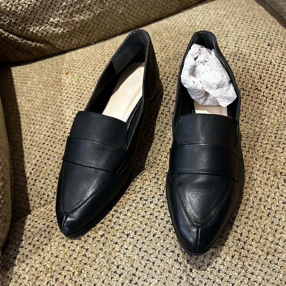 Bar III Women's Black Pointed Penny Loafers